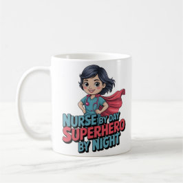 Nurse By Day Superhero By Night Funny Nurse Coffee Kaffeetasse