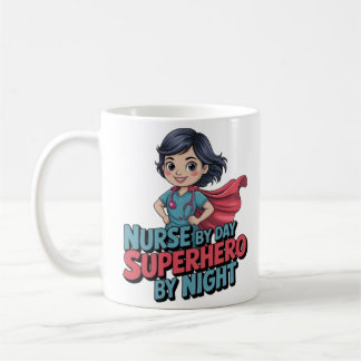 Nurse By Day Superhero By Night Funny Nurse Coffee Kaffeetasse