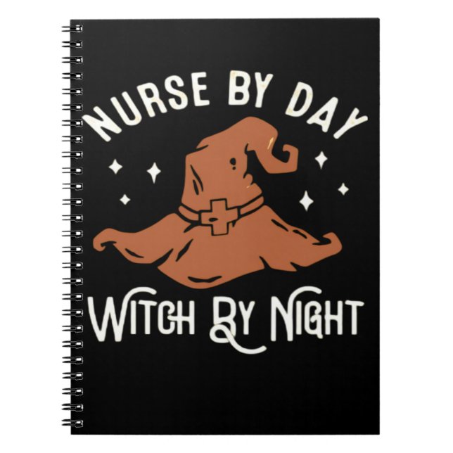 Nurse by Day Witch by Night - Funny Halloween Nurs Notizblock (Vorderseite)