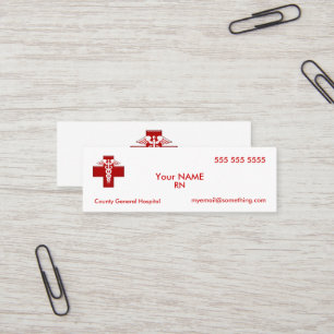 Nurse Caduceus Mini Visitenkarte