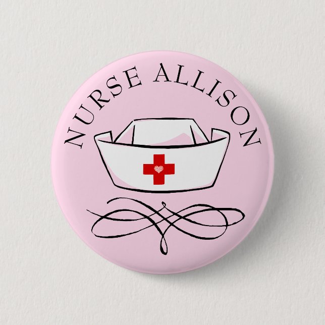 Nurse Cap Name Pink hinzufügen Button (Vorderseite)