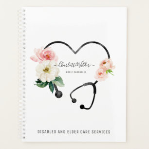 Nurse Caregiver Floral Stethoscope Planer