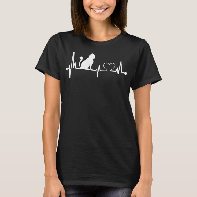 Nurse Cat Lover Nursing Heartbeat Registriert  T-Shirt (Vorderseite)