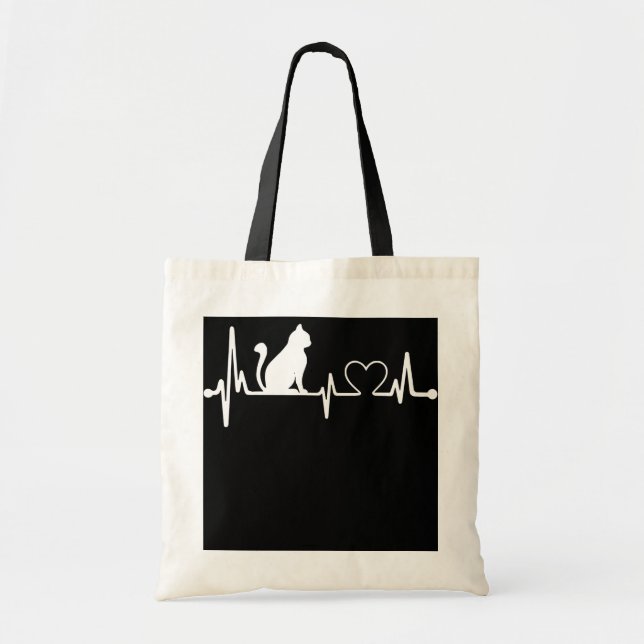 Nurse Cat Lover Nursing Heartbeat Registriert Tragetasche (Vorne)