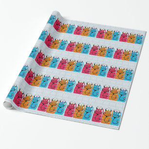 Nurse Cats Geschenk Wrap Blue Geschenkpapier