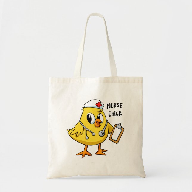 Nurse chick Cartoon | Hintergrundfarbe auswählen Tragetasche (Vorne)