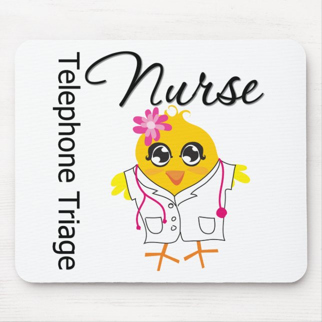Nurse Chick v2 Telefone Triage Nurse Mousepad (Vorne)
