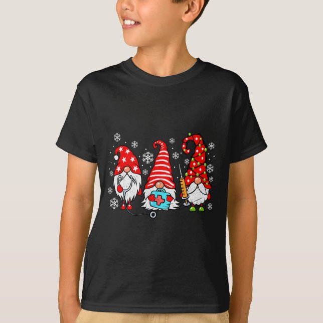Nurse Christmas Gnomes Xmas Scrub Top Er Rn Nursin (Vorderseite)