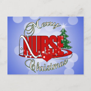 NURSE CHRISTMAS XMAS FEIERTAGSPOSTKARTE