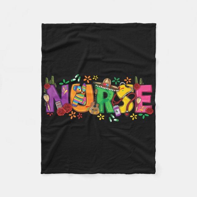 Nurse Cinco De Mayo Fiesta Mexican Nursing Taco Nu Fleecedecke (Vorderseite)