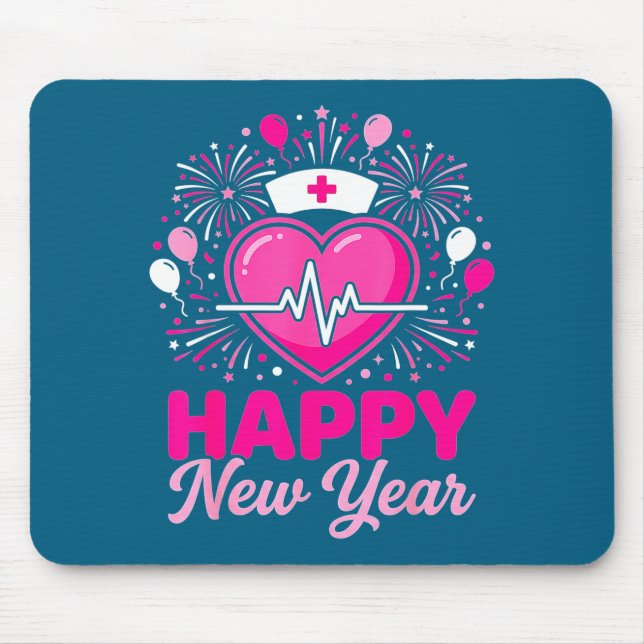 Nurse Crew Heartbeat Nye Countdown Party Year Happ Mousepad (Vorne)