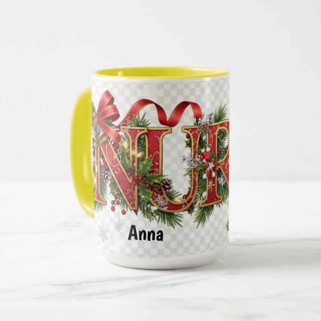 Nurse - Cute Festive Elegant Professionals Mug Tasse (Vorderseite Links)