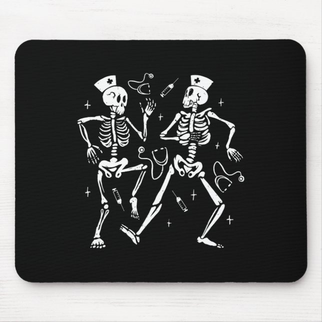 Nurse Dancing Skeleton Halloween Skelettkostüm Mousepad (Vorne)