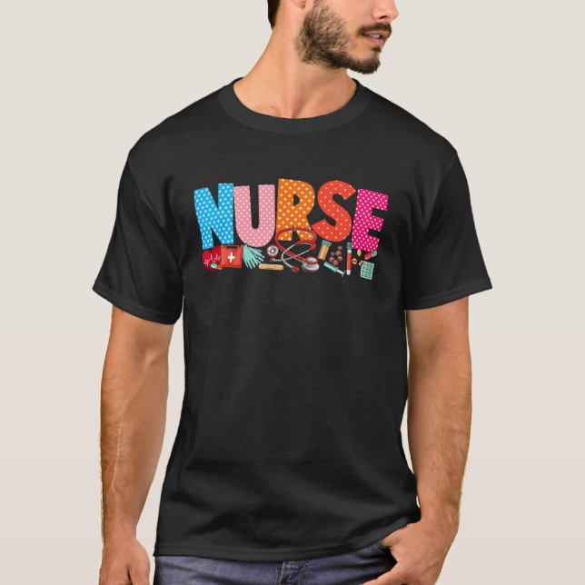 Nurse Day Nurse Week Nurse Life Stethoscope Scrub  T-Shirt (Vorderseite)