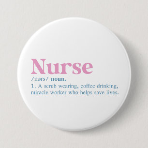 Nurse Definition Button Nursing-Geschenk