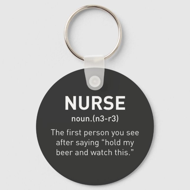 Nurse Definition Funny | Eingetragene Krankengesch Schlüsselanhänger (Vorderseite)