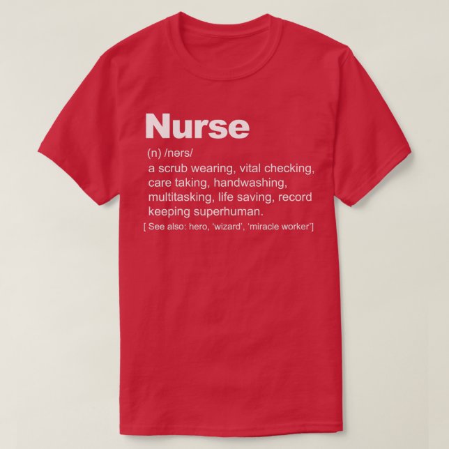 Nurse Definition lustig Nurse Definition T-Shirt (Design vorne)