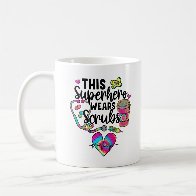Nurse Dieser Superheld trägt Scrubs Kaffeetasse (Links)