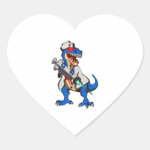 Nurse Dinosaur Nurse Herz-Aufkleber