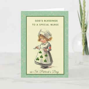 Nurse Doctor St. Patrick's Day Blessing Prayer Karte