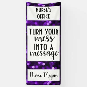 Nurse Door Decor;Lila Bokeh; Meldung Banner