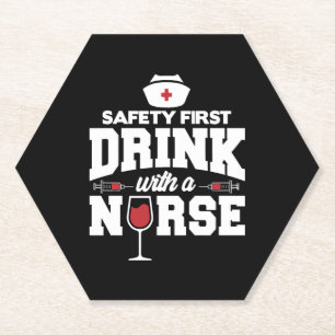 Nurse Drink mit einem Nurse Funny Wine Apparel Untersetzer