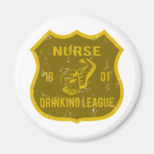 Nurse Drinking League Magnet (Vorne)