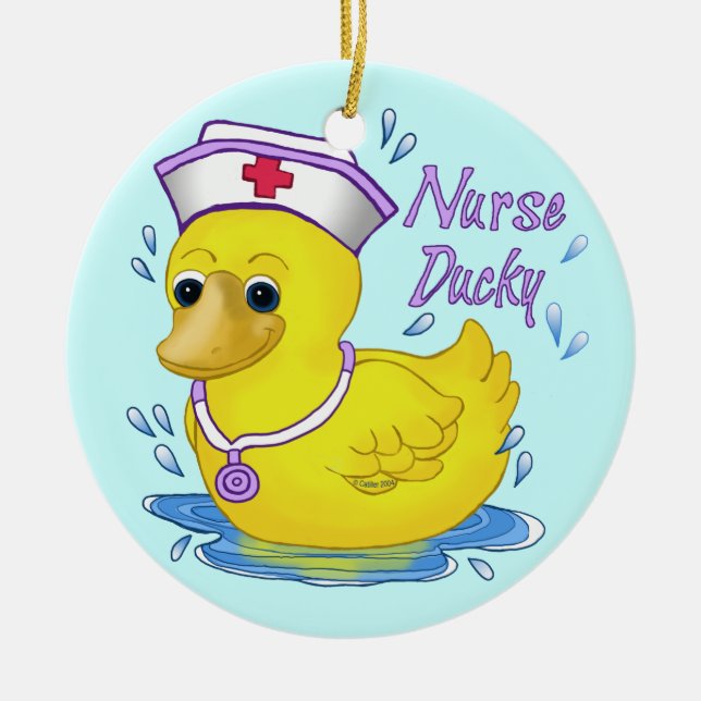Nurse Ducky Keramik Ornament (Vorne)