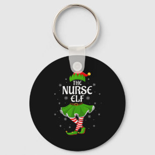Nurse Elf Christmas Family Girls Elf Squad Frauen Schlüsselanhänger