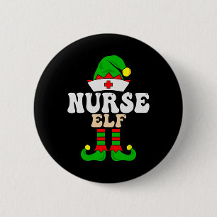 Nurse Elf Xmas Matching Family Group Christmas Par Button