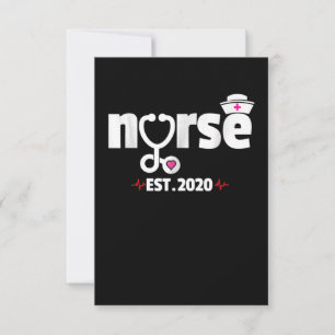 Nurse Est 2020 RN Nursing School Abschluss RSVP Karte