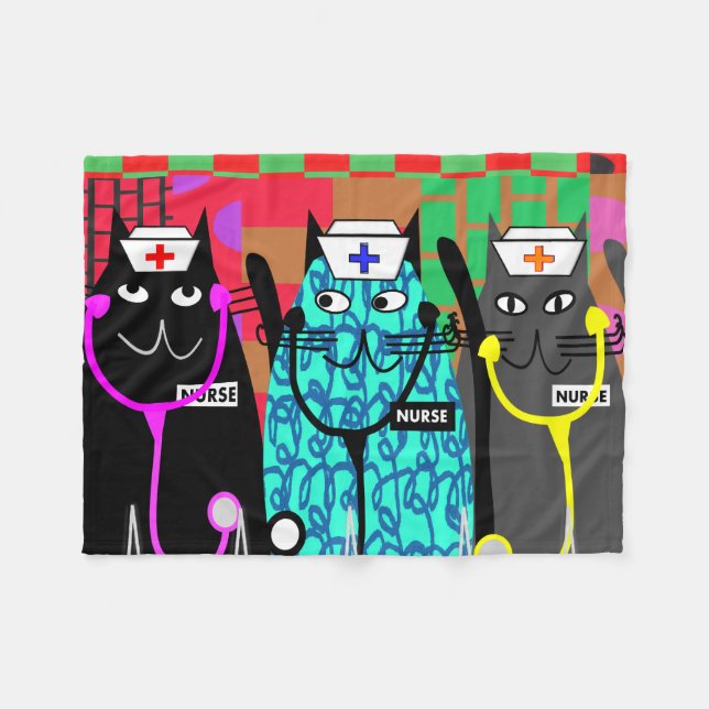 Nurse Fleece Blanket Cat Nurses (Vorderseite (Horizontal))