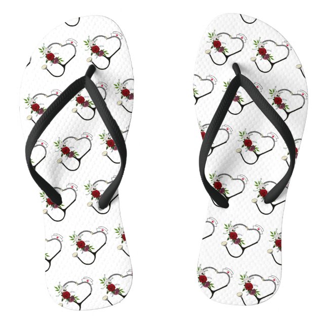 Nurse floral Stethoscope Flip Flops (Fußbett)
