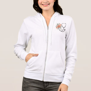 Nurse Floral Stethoscope Hoodie