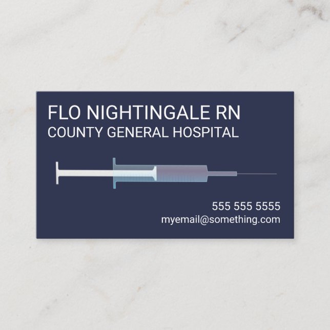 Nurse Flu Shot Blue Visitenkarte (Vorderseite)