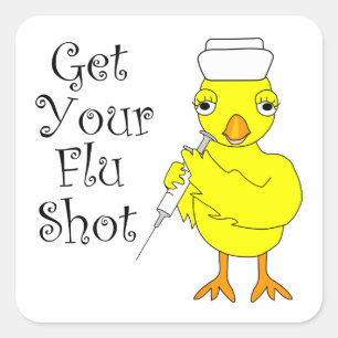 Nurse Flu Shot Chick Quadratischer Aufkleber
