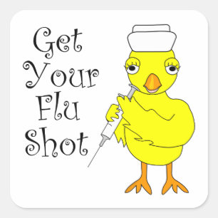 Nurse Flu Shot Chick Quadratischer Aufkleber