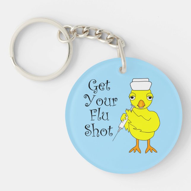 Nurse Flu Shot Chick Schlüsselanhänger (Vorderseite)