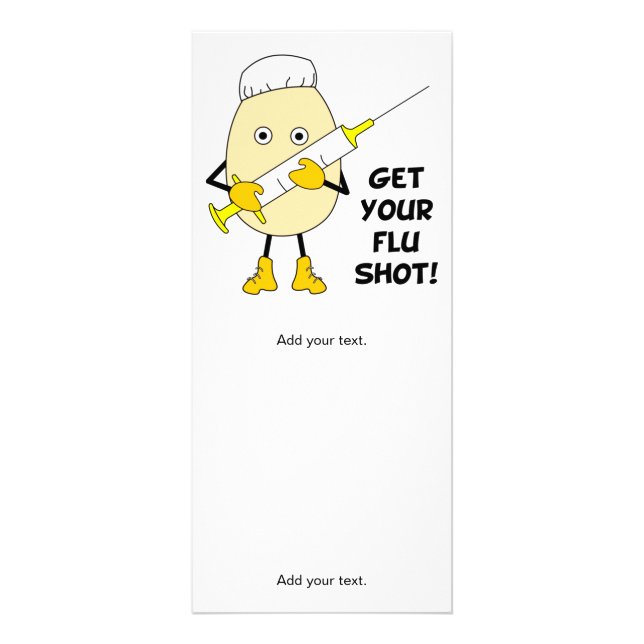 Nurse Flu Shot Egghead Werbekarte (Vorne)