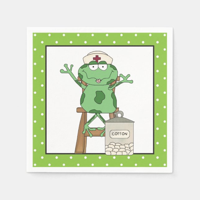 Nurse Frog Party Papierservietten (Vorderseite)