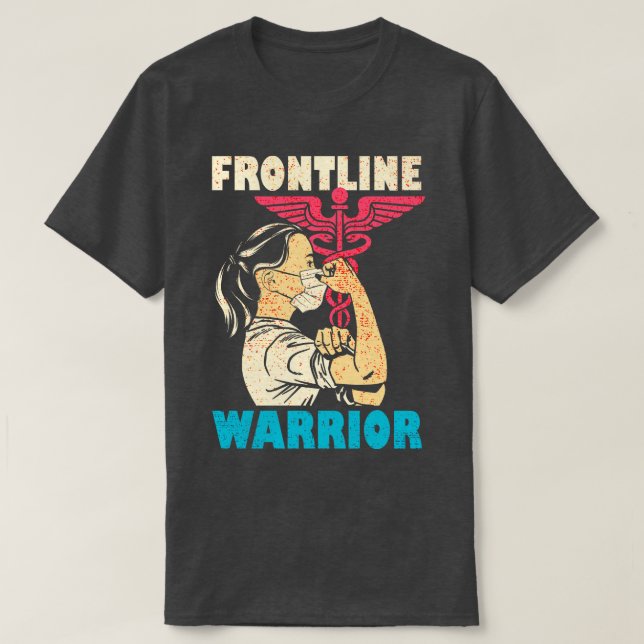 Nurse Frontline Warrior T-Shirt (Design vorne)