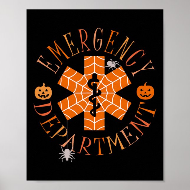 Nurse Funny Ghost Halloween Emergency Department E Poster (Vorne)