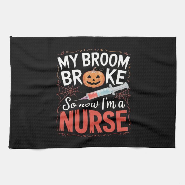 Nurse Funny Halloween Nursing Essential T - Shirt_ Geschirrtuch (Horizontal)