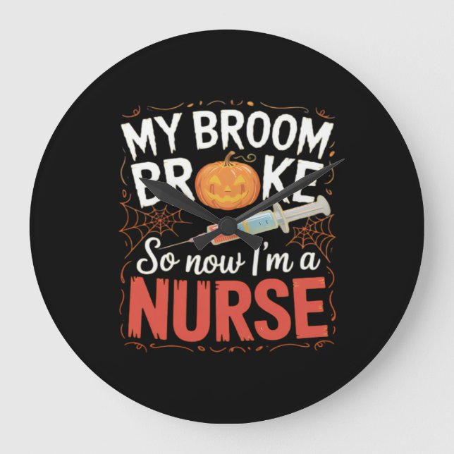 Nurse Funny Halloween Nursing Essential T - Shirt Große Wanduhr (Vorderseite)