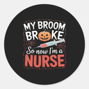 Nurse Funny Halloween Nursing Essential T - Shirt_ Runder Aufkleber