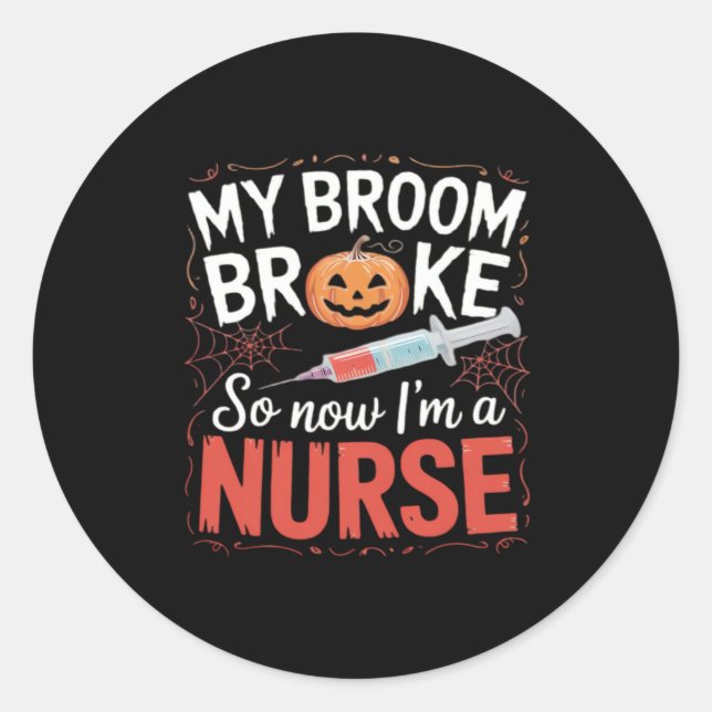 Nurse Funny Halloween Nursing Essential T - Shirt_ Runder Aufkleber (Vorderseite)