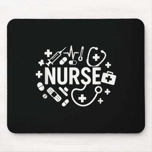 Nurse Funny Nurses Mom Women Nursing Rn Lpn Cna  Mousepad (Vorne)
