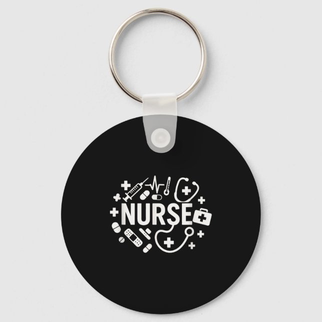 Nurse Funny Nurses Mom Women Nursing Rn Lpn Cna  Schlüsselanhänger (Vorderseite)