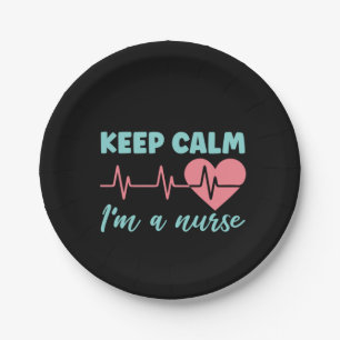 Nurse Geschenk Behalt Ruhe ich bin eine Krankensch Pappteller