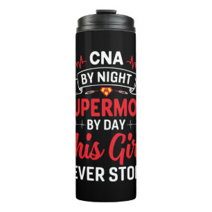Nurse Geschenk CNA von der Nachtsupermutter Thermosbecher